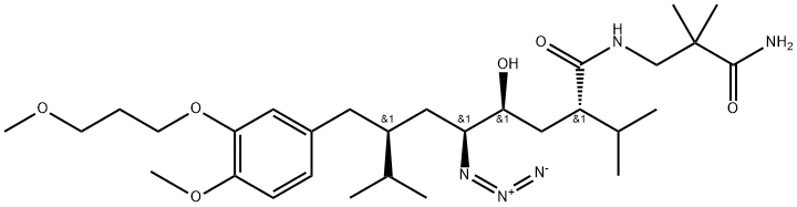 벤젠옥타나미드,N-(3-aMino-2,2-디메틸-3-옥소프로필)-δ-azido-γ-hydroxy-4-Methoxy-3-(3-Methoxypropoxy)-α,ζ-bis(1-Methylethyl)-,(αS,γS,δS,ζS)- 구조식 이미지