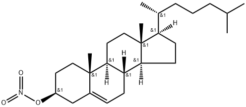 Nitric acid cholest-5-en-3β-yl ester Structure