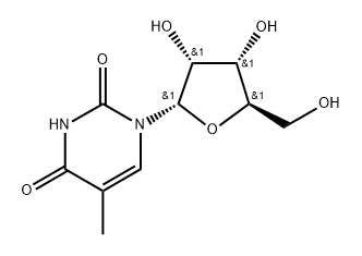 2,4(1H,3H)-Pyrimidinedione, 5-methyl-1-α-D-ribofuranosyl- 구조식 이미지