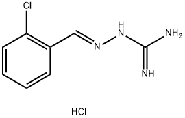 Hydrazinecarboximidamide, 2-[(2-chlorophenyl)methylene]-, hydrochloride (1:1) Structure