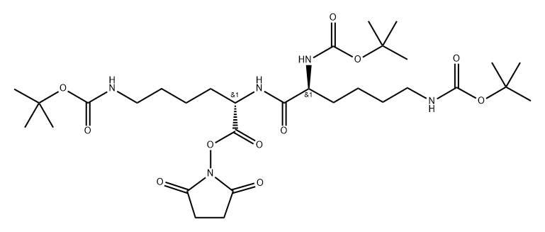 Epsilon Alpha Dipeptide [Bis-Boc-Lys-Boc-a-N-Lys-Osu]Q: What is 
Epsilon Alpha Dipeptide [Bis-Boc-Lys-Boc-a-N-Lys-Osu] Q: What is the CAS Number of 
Epsilon Alpha Dipeptide [Bis-Boc-Lys-Boc-a-N-Lys-Osu] Structure