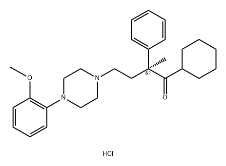 (2S)-1-cyclohexyl-4-[4-(2-methoxyphenyl)piperazin-1-yl]-2-methyl-2-phenylbutan-1-one,hydrochloride 구조식 이미지