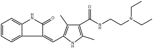 N-[2-(Diethylamino)ethyl]-2,4-dimethyl-5-[(Z)-(2-oxoindolin-3-ylidene)methyl]-1H-pyrrole-3-carboxamide (Desfluorosunitinib) Structure