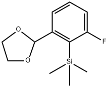 (2-(1,3-dioxolan-2-yl)-6-fluorophenyl)trimethylsilane 구조식 이미지