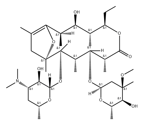 Erythromycin, 8,9-didehydro-9-deoxo-6,12-dideoxy-6,9-epoxy- Structure