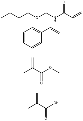 2-프로펜산,2-메틸-,N-(부톡시메틸)-2-프로펜아미드,에테닐벤젠및메틸2-메틸-2-프로페노에이트와의중합체 구조식 이미지