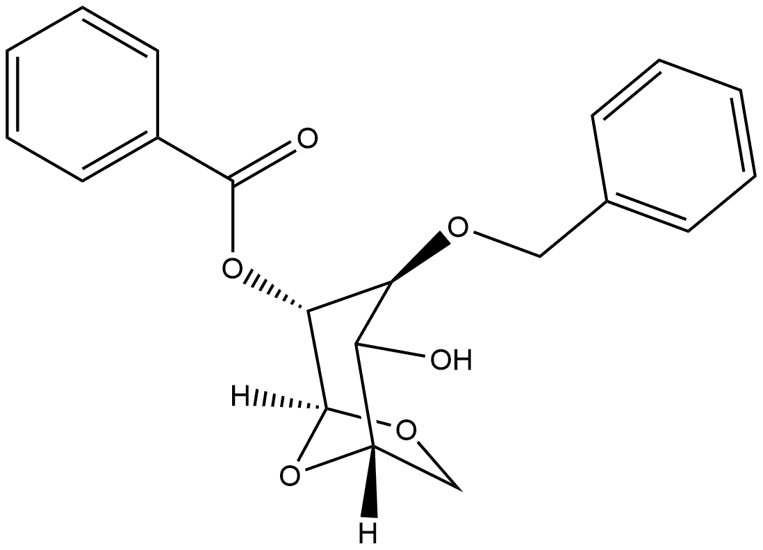 β-L-Idopyranose, 1,6-anhydro-3-O-(phenylmethyl)-, 2-benzoate Structure