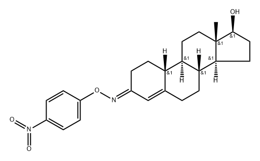 17β-Hydroxyestr-4-en-3-one O-(p-nitrophenyl)oxime Structure