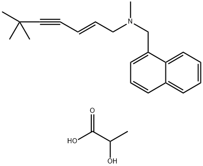 Propanoic acid, 2-hydroxy-, compd. with N-[(2E)-6,6-dimethyl-2-hepten-4-ynyl]-N-methyl-1-naphthalenemethanamine (1:1) 구조식 이미지