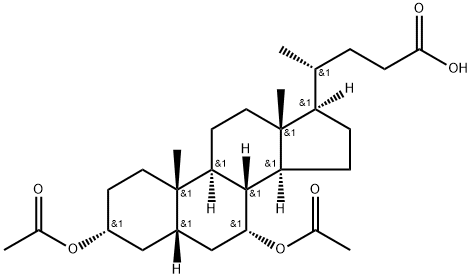 Cholan-24-oic acid, 3,7-bis(acetyloxy)-, (3α,5β,7α)- 구조식 이미지