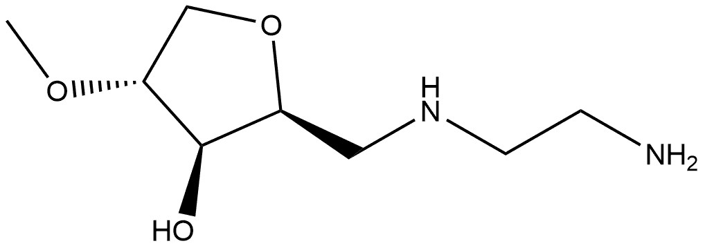 Xylitol, 5-[(2-aminoethyl)amino]-1,4-anhydro-5-deoxy-2-O-methyl-, DL- (8CI) Structure