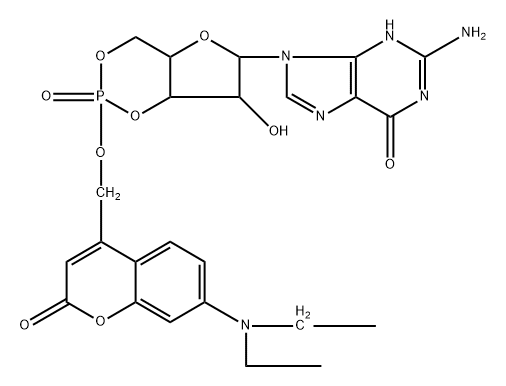 DEACM-caged cGMP Structure