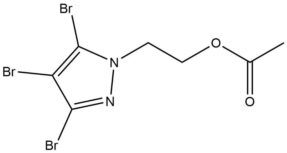 1-acetoxy-2-(3,4,5-tribromo-pyrazol-1-yl)-ethane, 3,4,5-tribromopyrazole-1-ethanol acetate (ester) Structure