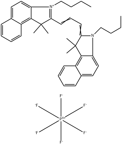 3-Butyl-2-[3-(3-butyl-1,3-dihydro-1,1-dimethyl-2H-benz[e]indol-2-ylidene)-1-propen-1-yl]-1,1-dimethyl-1H-benz[e]indolium hexafluorophosphate (1:1) Structure