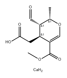 2H-Pyran-4-acetic acid, 3-formyl-3,4-dihydro-5-(methoxycarbonyl)-2-methyl-, calcium salt (2:1), (2S,3S,4S)- Structure