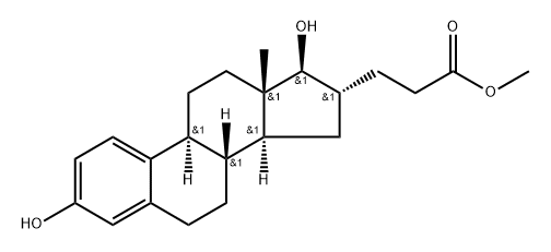 Estra-1,3,5(10)-triene-16-propanoic acid, 3,17-dihydroxy-, methyl ester, (16α,17β)- (9CI) Structure