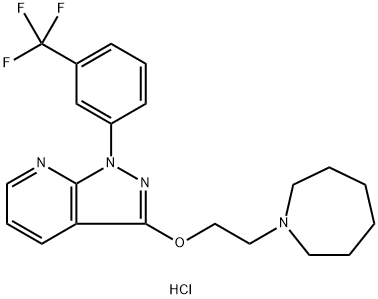3-(2-(Azepan-1-yl)ethoxy)-1-(3-(trifluoromethyl)phenyl)-1H-pyrazolo[3,4-b]pyridine hydrochloride 구조식 이미지