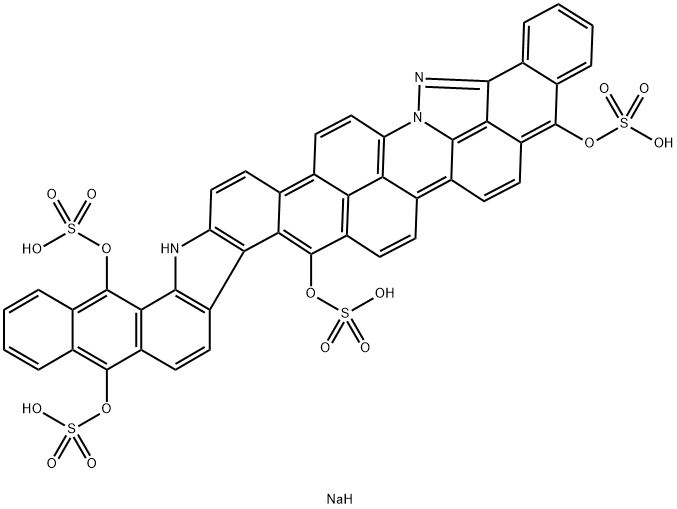1H-Benz[6,7]indazolo[2,3,4-fgh]naphth[2'',3'':6',7']indolo[3',2':5,6]anthra[2,1,9-mna]acridine-2,7,10,15-tetrol, tetrakis(hydrogen sulfate) (ester), tetrasodium salt Structure