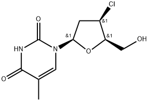 2,4(1H,3H)-Pyrimidinedione, 1-(3-chloro-2,3-dideoxy-β-D-threo-pentofuranosyl)-5-methyl- Structure