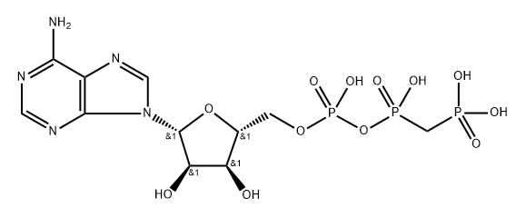 adenosine 5'-monophosphate, monoanhydride with (phosphonomethyl)phosphonic acid  구조식 이미지