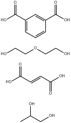 1,3-벤젠디카르복실산,(E)-2-부텐디오산,2,2'-옥시비스[에탄올]및1,2-프로판디올과의중합체 구조식 이미지
