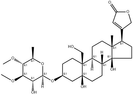 3β-[(3-O,4-O-Dimethyl-6-deoxy-β-D-glucopyranosyl)oxy]-5,14,19-trihydroxy-5β-card-20(22)-enolide Structure