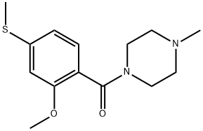 2-Methoxy-4-(methylthio)phenyl](4-methyl-1-piperazinyl)methanone Structure