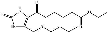 Ethyl 5-[(butylthio)methyl]-2,3-dihydro-ε,2-dioxo-1H-imidazole-4-hexanoate Structure