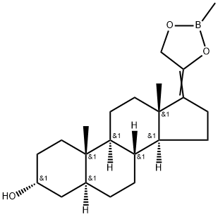 20,21-(Methylboranediylbisoxy)-5α-pregn-17(20)-en-3α-ol 구조식 이미지