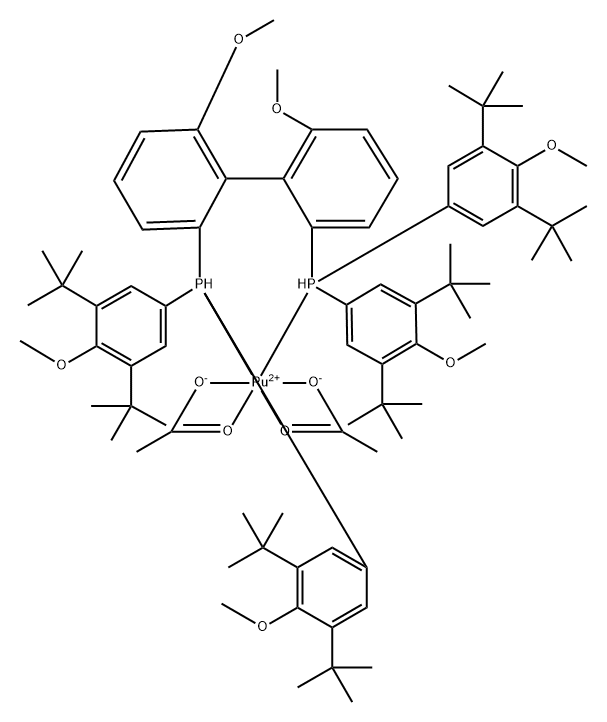 Ruthenium, bis(acetato-κO,κO')[[(1R)-6,6'-dimethoxy[1,1'-biphenyl]-2,2'-diyl]bis[[3,5-bis(1,1-dimethylethyl)-4-methoxyphenyl]phosphine-κP]]-, (OC-6-22)- (9CI) 구조식 이미지