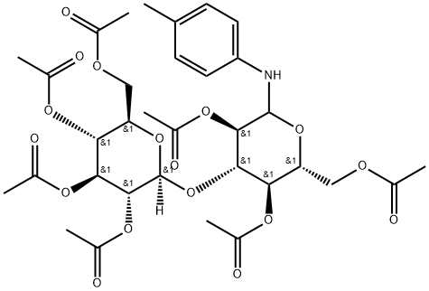 N-(4-Methylphenyl)-3-O-(2-O,3-O,4-O,6-O-tetraacetyl-β-D-glucopyranosyl)-2-O,4-O,6-O-triacetyl-D-glucopyranosylamine Structure