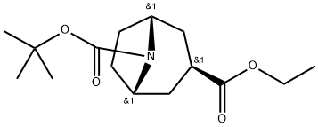 8-Azabicyclo[3.2.1]octane-3,8-dicarboxylic acid, 8-(1,1-dimethylethyl) 3-ethyl ester, (3-exo)- Structure