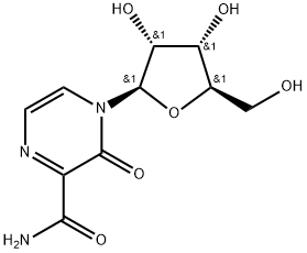 3,4-디하이드로-3-옥소-4-β-D-리보푸라노실-2-피라진카르복사미드 구조식 이미지