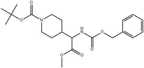 4-Piperidineacetic acid, 1-[(1,1-dimethylethoxy)carbonyl]-α-[[(phenylmethoxy)carbonyl]amino]-, methyl ester 구조식 이미지