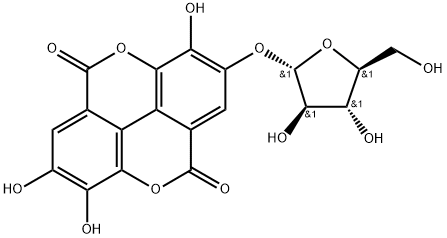 [1]Benzopyrano[5,4,3-cde][1]benzopyran-5,10-dione, 2-(α-L-arabinofuranosyloxy)-3,7,8-trihydroxy- 구조식 이미지