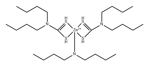 (dibutylamine)bis(dibutyldithiocarbamato-S,S')zinc 구조식 이미지
