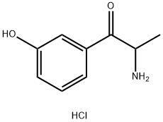 1-Propanone, 2-amino-1-(3-hydroxyphenyl)-, hydrochloride (1:1) 구조식 이미지