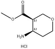 2H-Pyran-3-carboxylic acid, 4-aminotetrahydro-, methyl ester, hydrochloride (1:1), (3R,4R)- Structure