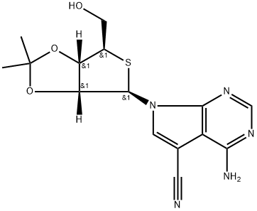 7H-Pyrrolo[2,3-d]pyrimidine-5-carbonitrile, 4-amino-7-[2,3-O-(1-methylethylidene)-4-thio-β-D-ribofuranosyl]- Structure