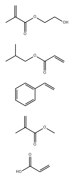 2-Propenoic acid, 2-methyl-,2-hydroxyethyl ester, polymer with ethenylbenzene, methyl 2-methyl-2-propeonate, 2-methylpropyl 2-propenoate and 2-propenoic acid Structure