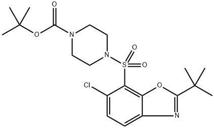 tert-butyl 4-((2-(tert-butyl)-6-chlorobenzo[d]oxazol-7-yl)sulfonyl)piperazine-1-carboxylate Structure