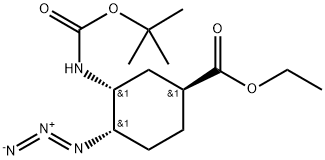 1S,3R,4S)-(+)-4-azido-3-[(tert-butoxycarbonyl)aMino]cyclohexanecarboxylic acid ethyl ester Structure