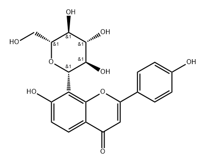 8-β-D-Glucopyranosyl-7-hydroxy-2-(4-hydroxyphenyl)-4H-1-benzopyran-4-one 구조식 이미지