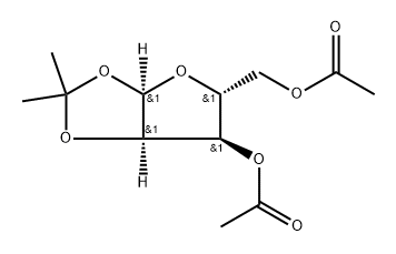 α-D-Ribofuranose, 1,2-O-(1-methylethylidene)-, 3,5-diacetate Structure