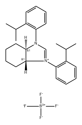 (3aR,7aR)-1,3-Bis(2-isopropylphenyl)-3a,4,5,6,7,7a-hexahydro-1H-benzo[d]imidazol-3-ium tetrafluoroborate Structure