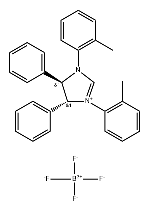 1H-Imidazolium, 4,5-dihydro-1,3-bis(2-methylphenyl)-4,5-diphenyl-, (4R,5R)-, tetrafluoroborate(1-) (1:1) Structure