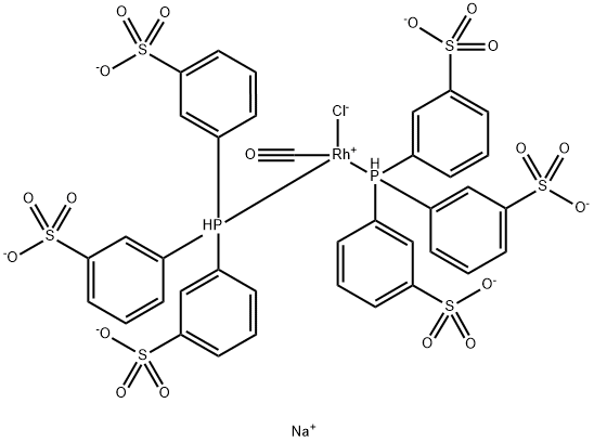 Rhodate(6-), carbonylchlorobis[[3,3',3''-(phosphinidyne-κP)tris[benzenesulfonato]](3-)]-, sodium (1:6) Structure