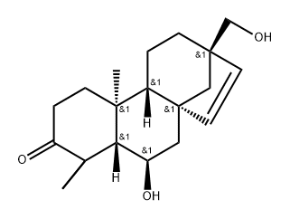 17-Norkaur-15-en-3-one, 6-hydroxy-13-(hydroxymethyl)-, (6β,8β,13β)- (9CI) Structure