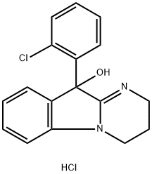 Pyrimido[1,2-a]indol-10-ol, 10-(2-chlorophenyl)-2,3,4,10-tetrahydro-, hydrochloride (1:1) Structure