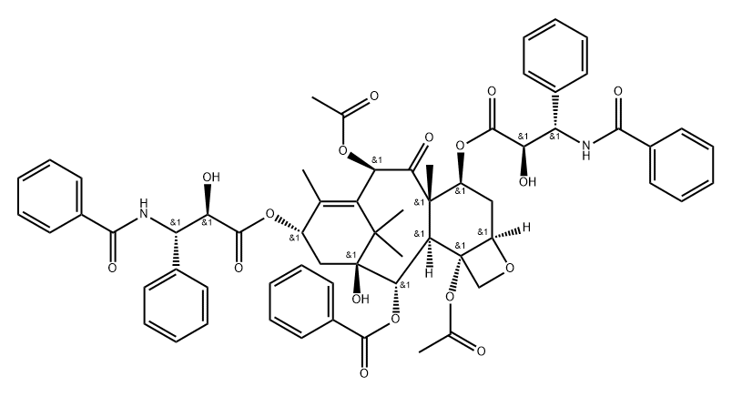 Benzenepropanoic acid, β-(benzoylamino)-α-hydroxy-, (2aR,4S,4aS,6R,9S,11S,12S,12aR,12bS)-6,12b-bis(acetyloxy)-12-(benzoyloxy)-2a,3,4,4a,5,6,9,10,11,12,12a,12b-dodecahydro-11-hydroxy-4a,8,13,13-tetramethyl-5-oxo-7,11-methano-1H-cyclodeca[3,4]benz[1,2-b]oxete-4,9-diyl ester, (αR,α'R,βS,β'S)- (9CI) Structure